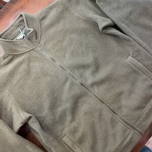 Orvis Jacket Mens 2XL Green Polar Fleece Full Zip Hiking Hi Pile